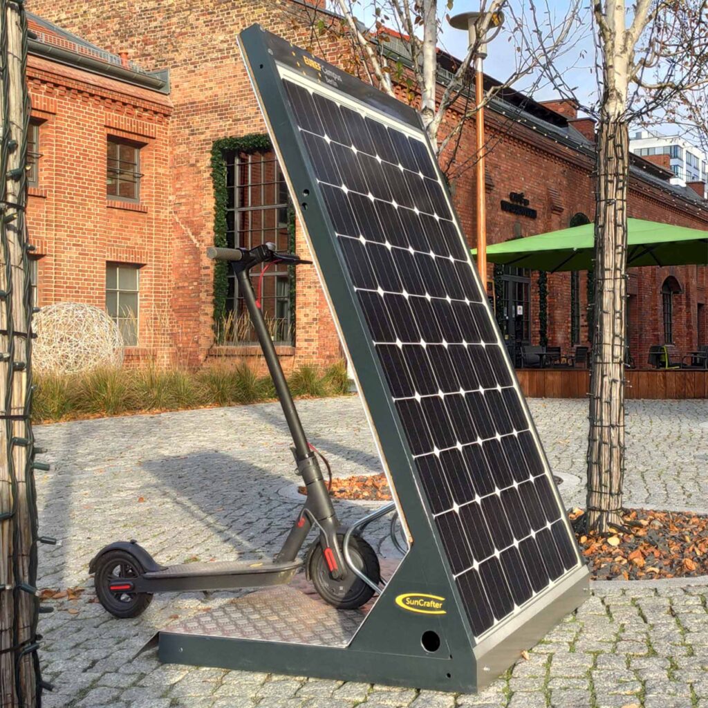 Solar Ladestationen für E-Roller, E-Bikes und E-Scooter