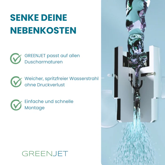 wasserspardüse dusche patentierte wasserspar einsatz um den wasserverbrauch zu reduzieren bis zu 66% einsparung einfache montage technisches prinzip erklärt